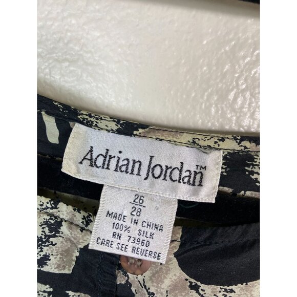 VTG Adrian Jordan 100% Silk Women Abstract Long Sleeve Button Up Top Plus Sz 26 - Picture 12 of 15